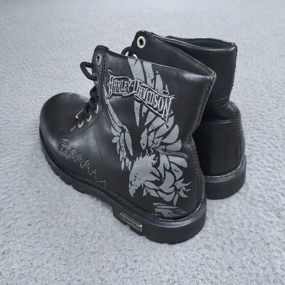 Harley Davidson Boots Womens 10 US 42 EUR Black Ladies Bremerton 85172 Embroider - Picture 2 of 16